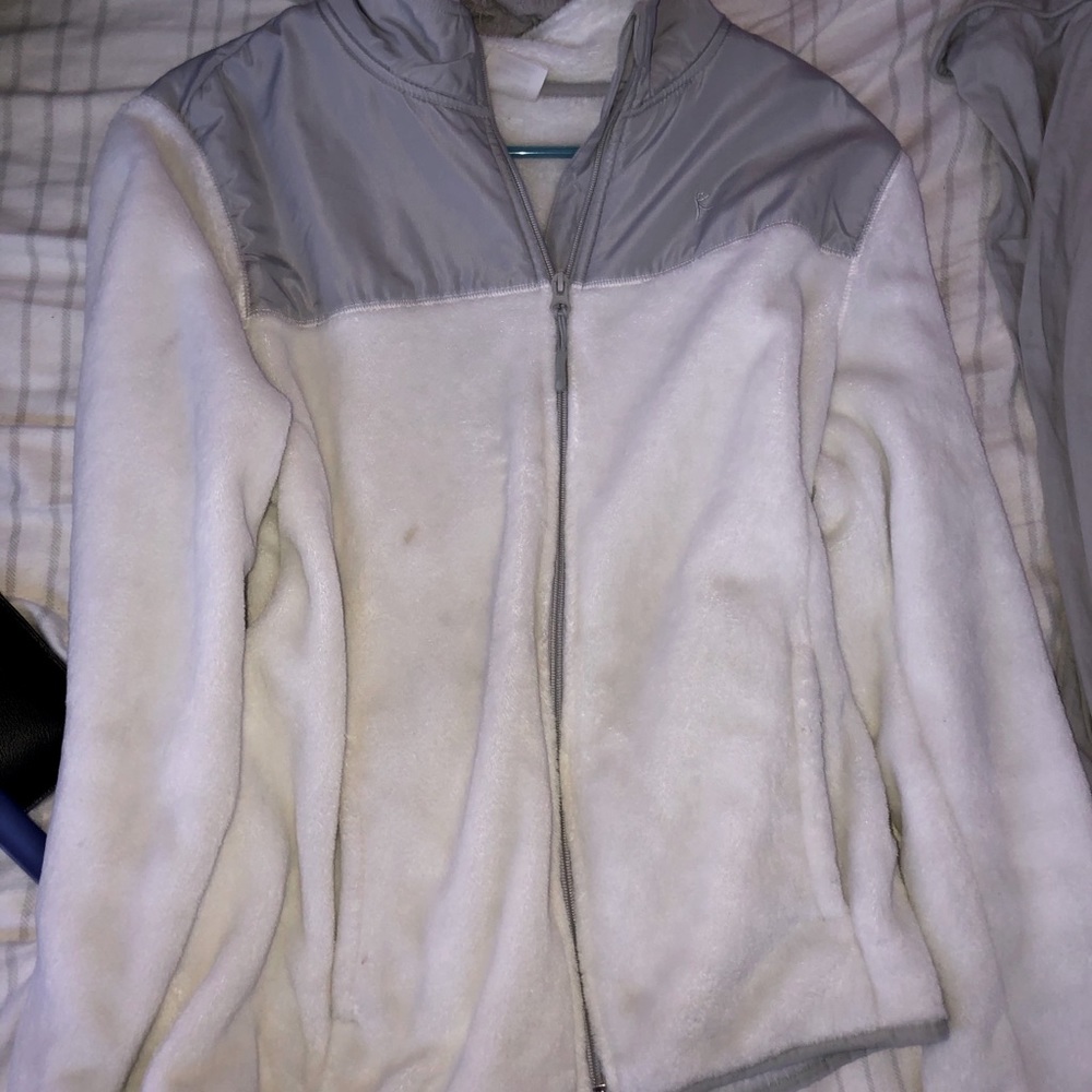 White & Gray Fuzzy Danskin Jacket